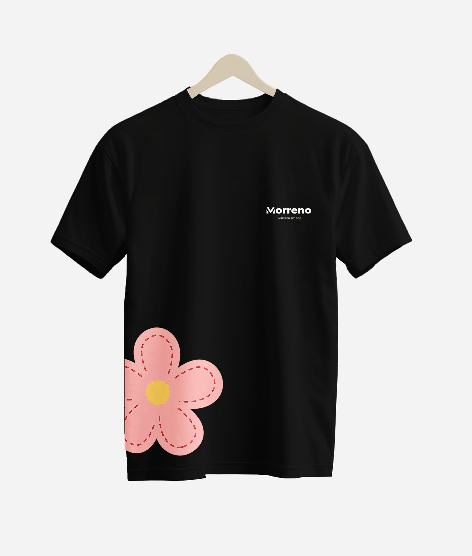 Camiseta Flor Pálida Camiseta Oversized Premium